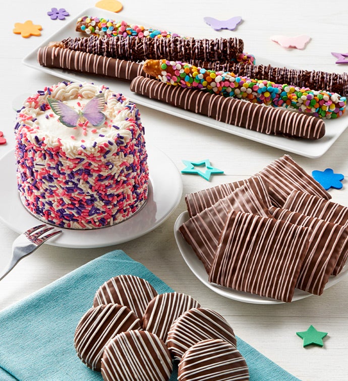 Spring Cake & Chocolate Dipped Treats